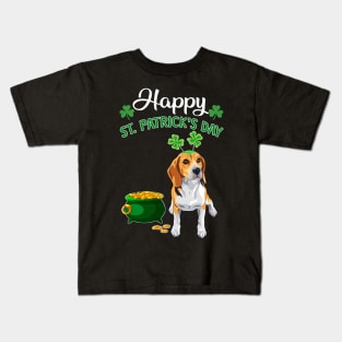 Happy St Patrick_s Day For Beagle Lovers T shirt Kids T-Shirt